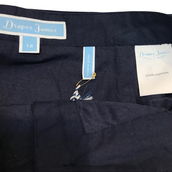 NWT Draper James Eyelet Tiered Navy Skirt Cotton sz 12 - Picture 10 of 13